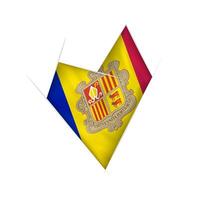 Sketched crooked heart with Andorra flag vector
