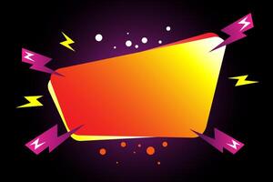 Dynamic lightning banner design isolated on purple background vector