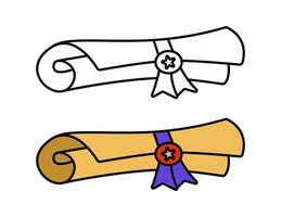 Diplomas or certificates illustration with ribbons vector