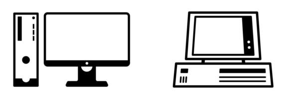 Illustration of a modern computer and vintage computer vector