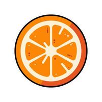 Orange slice illustration with segments vector