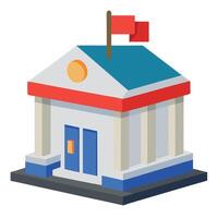 Modern Design of 3D Government Office Building vector