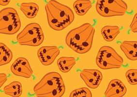 Intricate Halloween Pumpkin Pattern in a Calm Orange Color Palette vector
