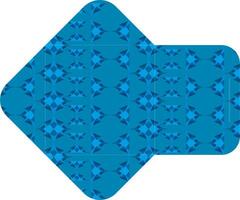 A square shaped envelope with a blue theme and complete with a beautiful pattern vector