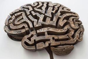 Intricate brain puzzle representing complex human thinking and creativity photo