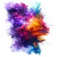 Colorful abstract universe with nebula clouds forming photo