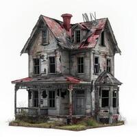 Old abandoned house falling apart photo