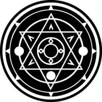 Filled style icon of transmutation circle vector