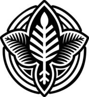 A glyph style icon depicting prosperity leaf vector