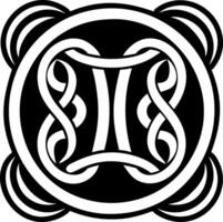 A solid style icon depicting twins symbol vector