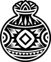 Calabash art symbol, glyph style icon vector