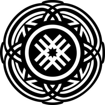 Unity circle motif icon in glyph style vector