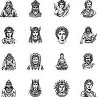 Set of Vintage Style Divinity Illustrations vector