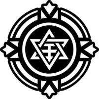 Sacred start motif icon in glyph style vector
