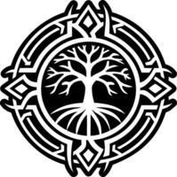 A glyph style icon depicting earth root symbol vector