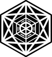 Cube metatron symbol icon in glyph style vector