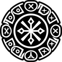 A glyph style icon of a runic symbol vector