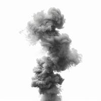 Grey ink cloud spreading in water creating abstract shapes photo