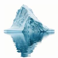 Majestic iceberg floating on calm water with reflection photo
