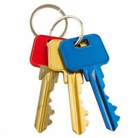 Three colorful keys representing security and access control photo