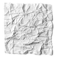 Crumpled white paper creating textured background effect photo