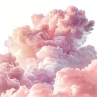 Pink and white clouds creating a colorful and dreamlike atmosphere photo