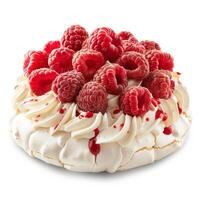 Raspberry pavlova cake is waiting for the party photo