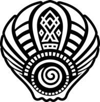 Painted shell glyph style icon vector