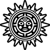 Sun god symbol icon in glyph style vector