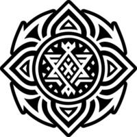 Tribal harmony symbol icon in glyph style vector