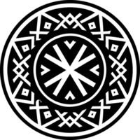Solid style icon depicting rune circle vector