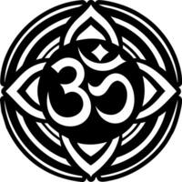 A solid style icon of the sacred om symbol vector