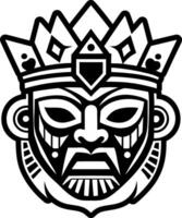 Crowned mask icon in glyph style vector
