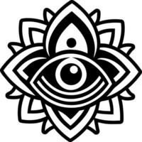 Mystic vision tattoo icon in glyph style vector