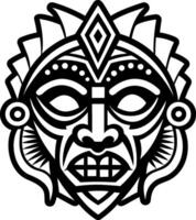 Native mask artwork icon in glyph style vector