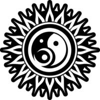 Yin yang tattoo icon in glyph style vector