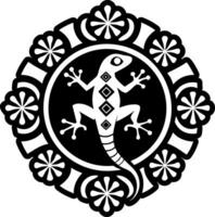 Gecko motif, glyph style icon vector
