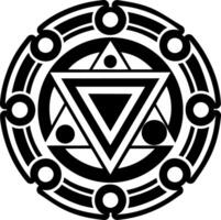 Glyph style icon of triangle circle vector
