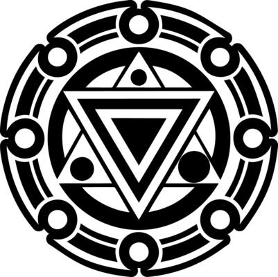 Glyph style icon of triangle circle