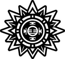 A solid style icon of african sun symbol vector