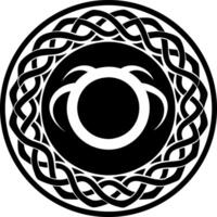 A filled icon depicting ouroboros symbol vector