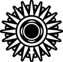 Solid style icon of a halo symbol vector