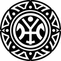 A glyph icon depicting an african circle symbol vector