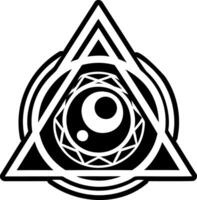 Glyph style icon of triangle symbol vector