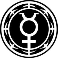 Glyph icon of mercury symbol vector