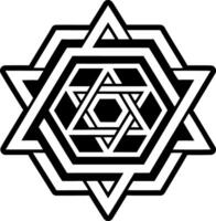 A glyph icon depicting hexagram combination vector