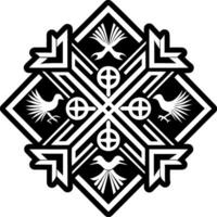 Geometric birds motif icon in glyph style vector