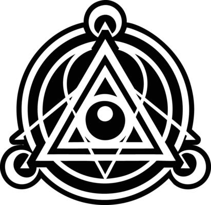 A glyph style icon of an ancient sigil symbol