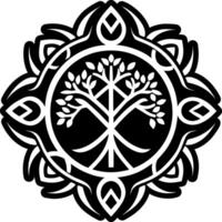 Glyph icon depicting life tree symbol vector