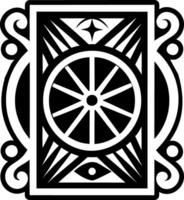 Solid style icon depicting a tarot card vector